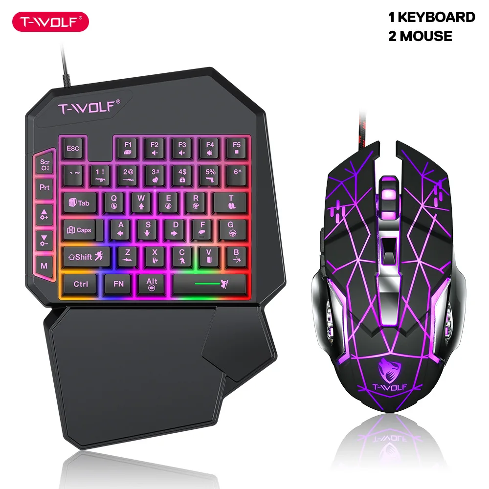 Gaming Accessories For Mobile - T-WOLF TF900 한 손으로 키보드 왕좌