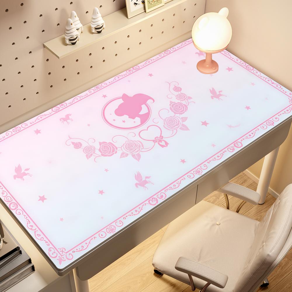 Gaming Accessories Pink - 카와이 애니메이션 걸스 핑크 마우스 패드