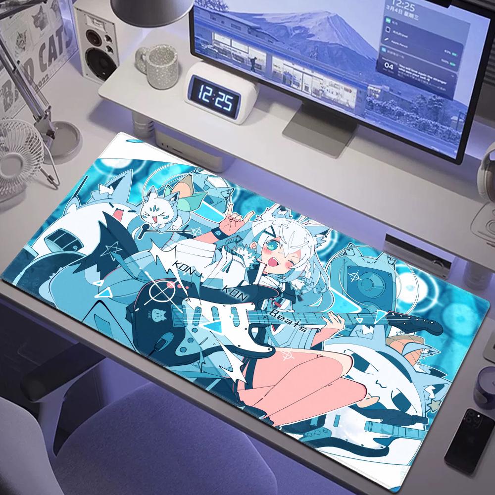 Gaming Accessories White - 시라카미 후부키 마우스 패드 노트북 홀로리브