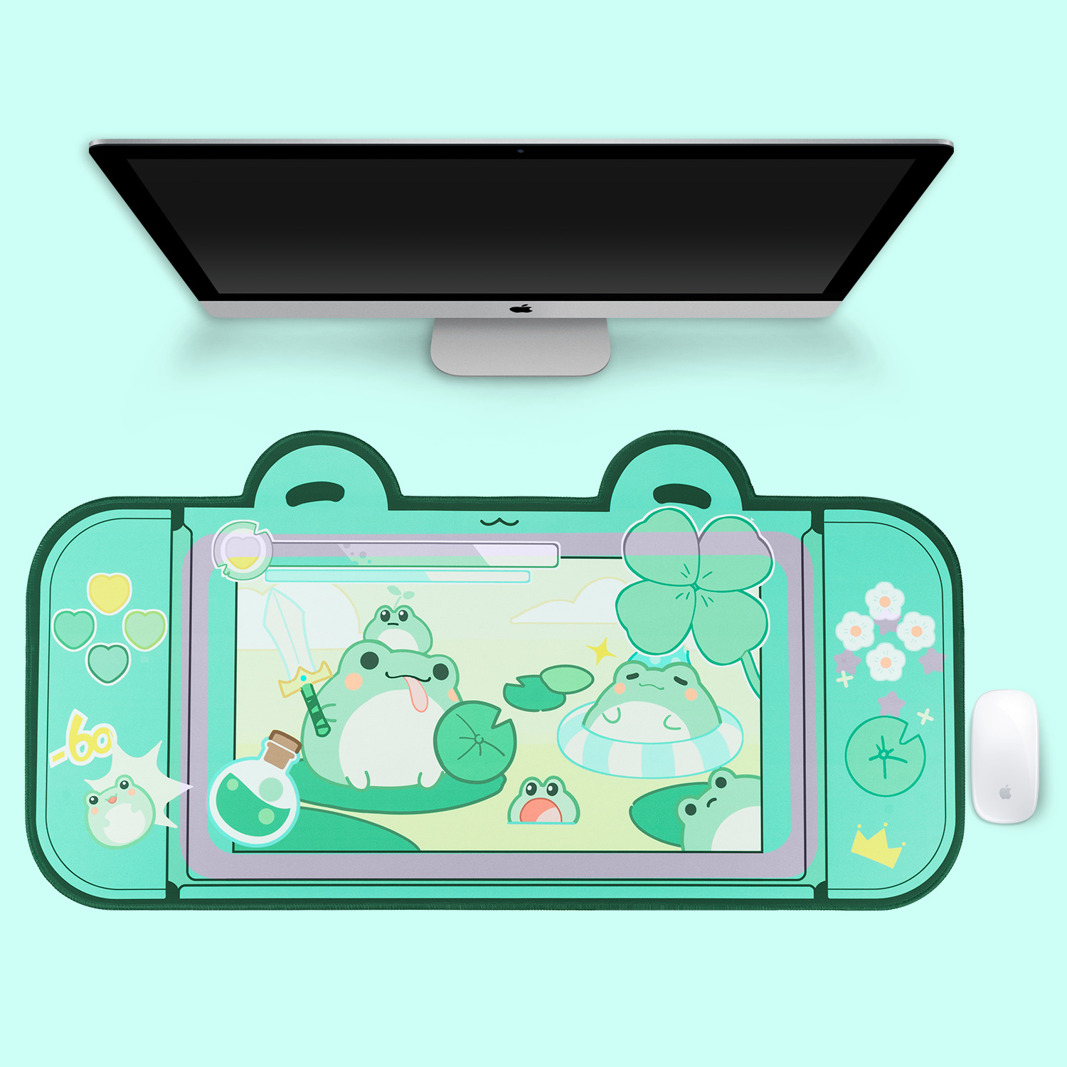 Gaming Accessories Pink - 초대형 귀여운 게이밍 마우스 패드, 귀여운