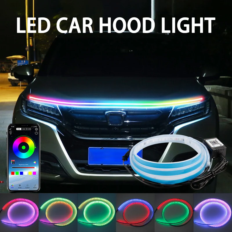 Rgb Hub Sync - 120/150/180cm 자동차 후드 장식 조명 APP