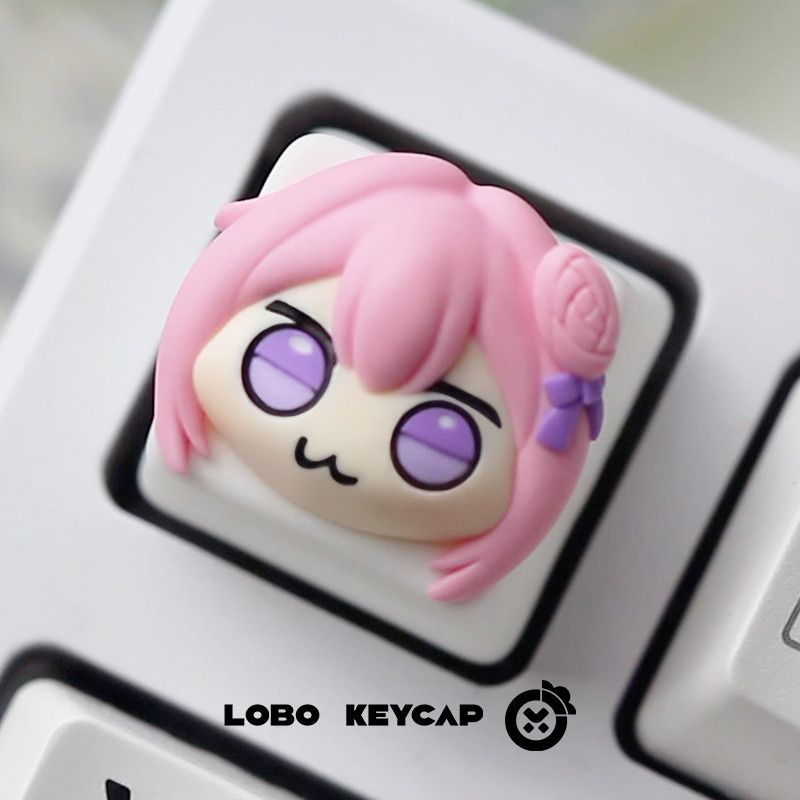 귀여운 핑크 머리카락 애니메이션 소녀 레진 아티산 키캡 - Gaming Accessories Pink 리뷰 및 가격