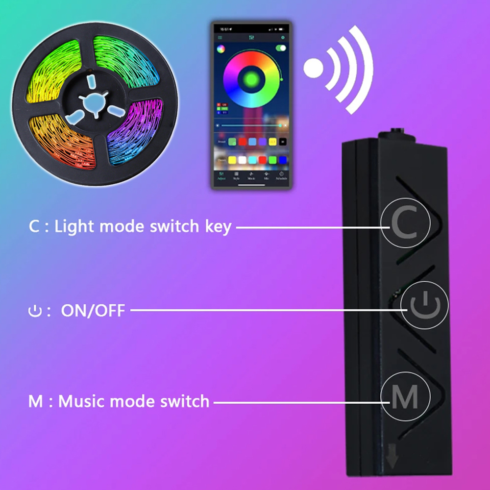 RGB Led 조명 스트립 APP 제어 유연한 리본 테 - Gaming Accessories App 리뷰 및 가격