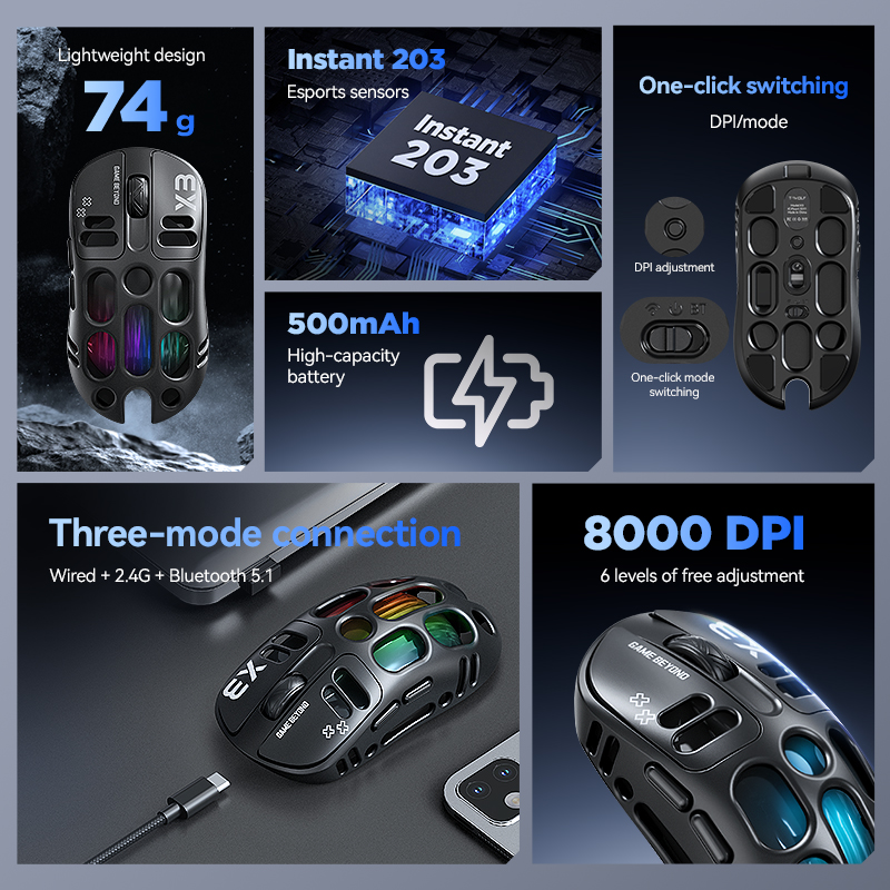 인기 판매 T-WOLF X3 트리 모드 게이밍 마우스  - Gaming Accessories To Sell 리뷰 및 가격