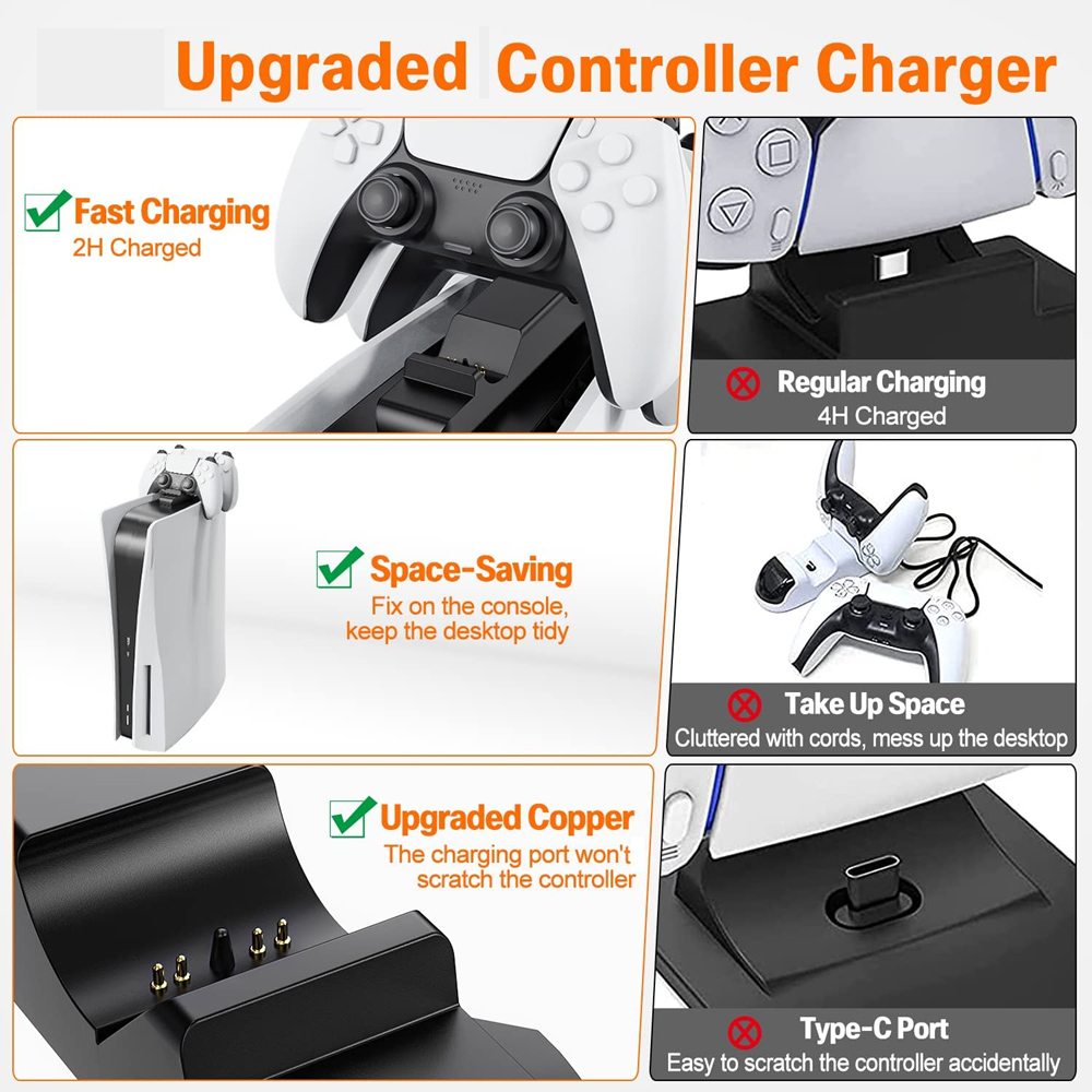 PS5 컨트롤러 충전기 게임패드 듀얼 고속 충전 크래들 - Gaming Accessories Controller 리뷰 및 가격