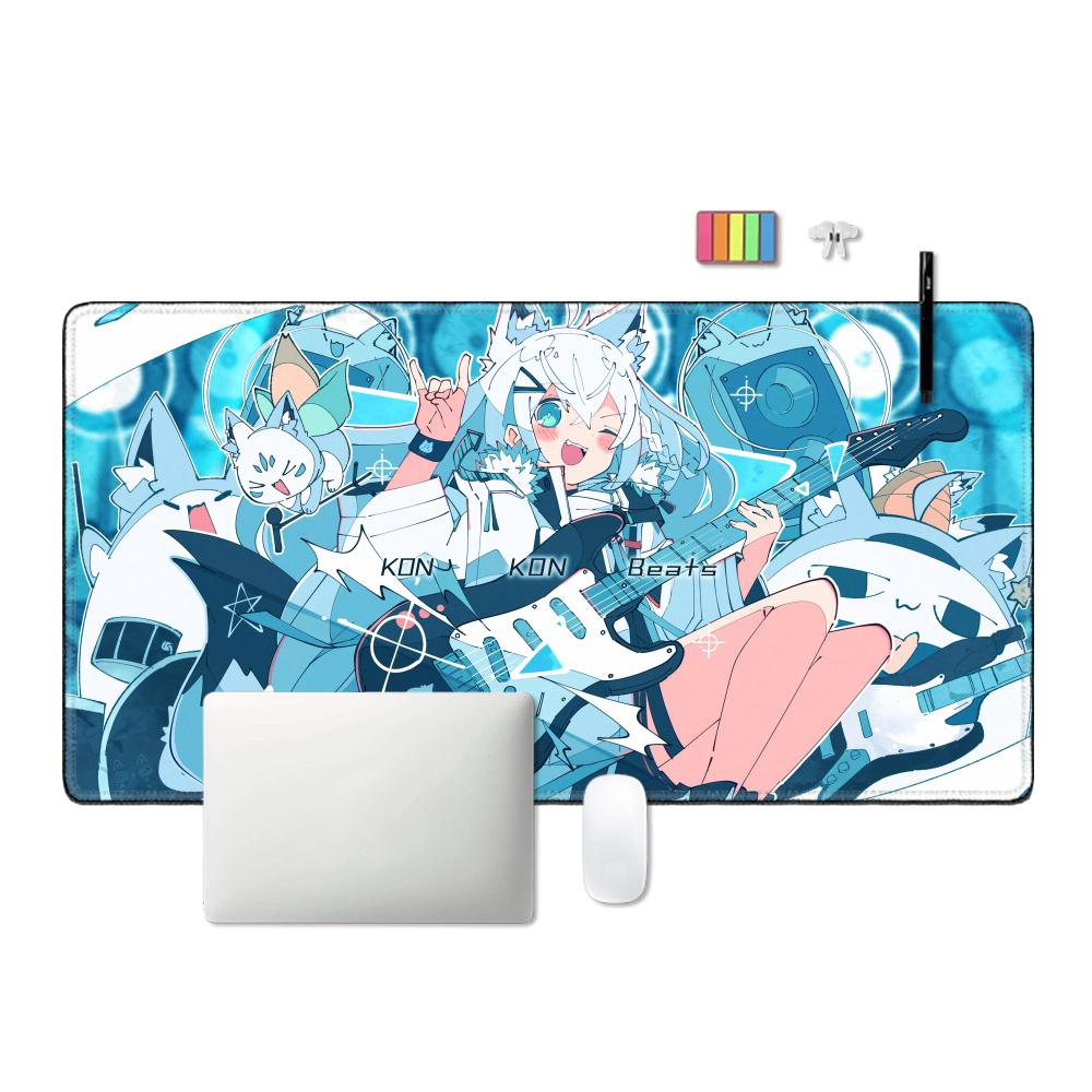 시라카미 후부키 마우스 패드 노트북 홀로리브 흑백 키보 - Gaming Accessories White 리뷰 및 가격