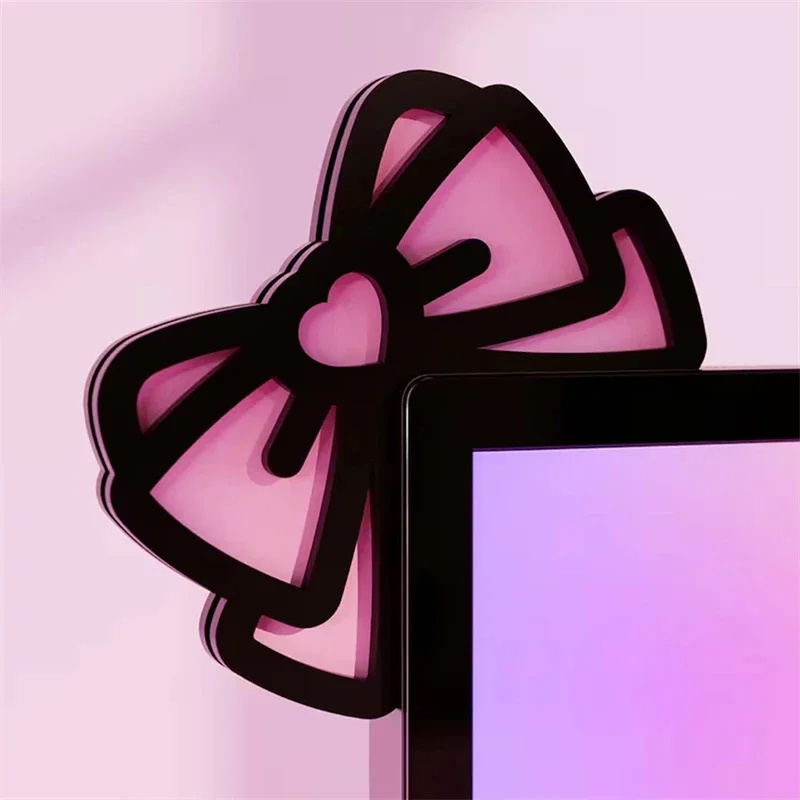 귀여운 핑크 아크릴 리본 모니터 장식 리본 매듭 PC  - Gaming Accessories Pink 리뷰 및 가격