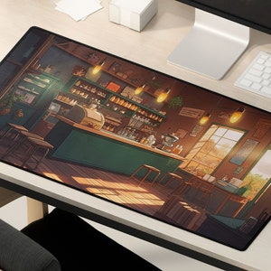 귀여운 애니메이션 책상 매트 커피숍 아트 XL 게임용  - Gaming Accessories Shop 리뷰 및 가격