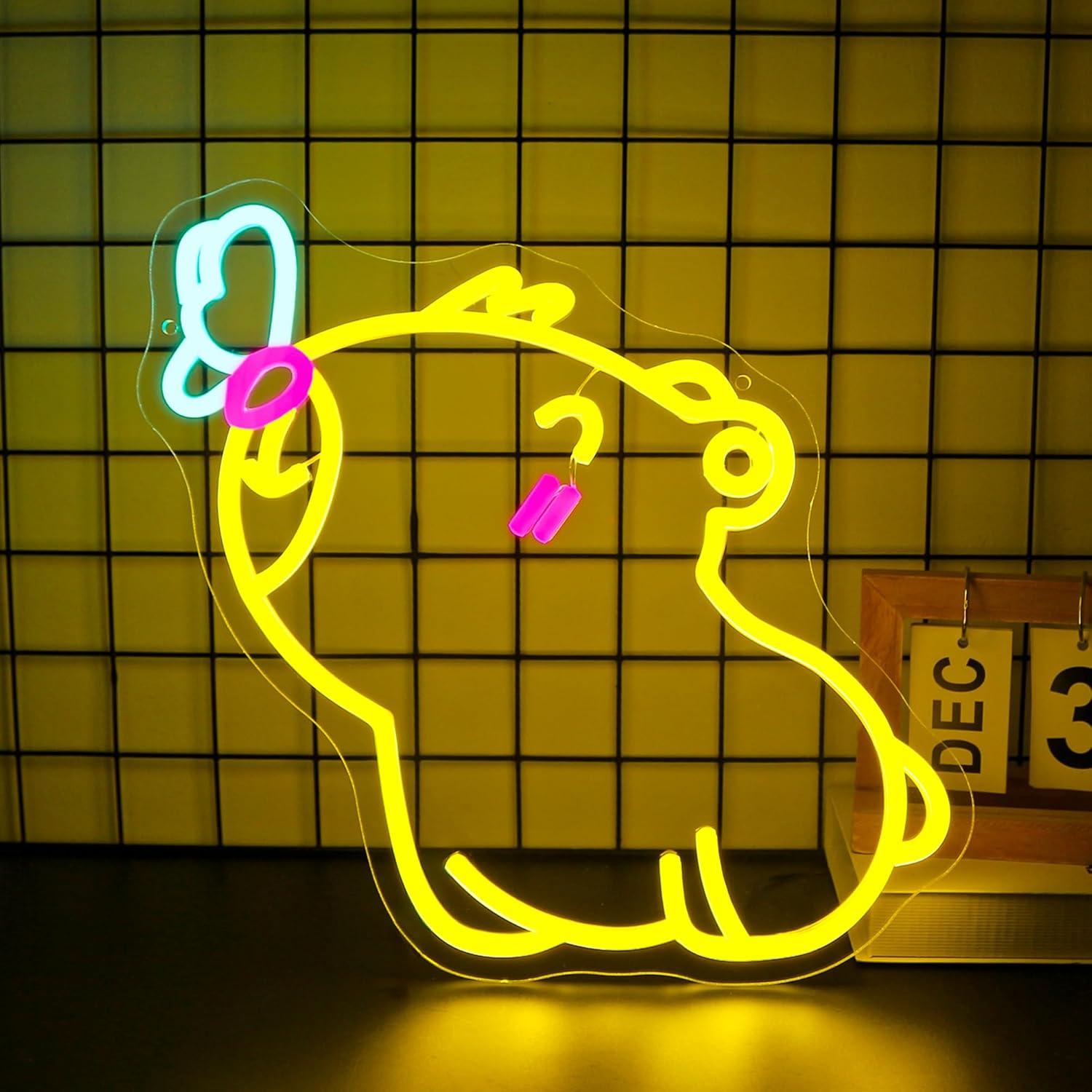카피바라 네온사인 USB 디밍 가능 LED 네온 조명, - Gaming Accessories Shop 리뷰 및 가격