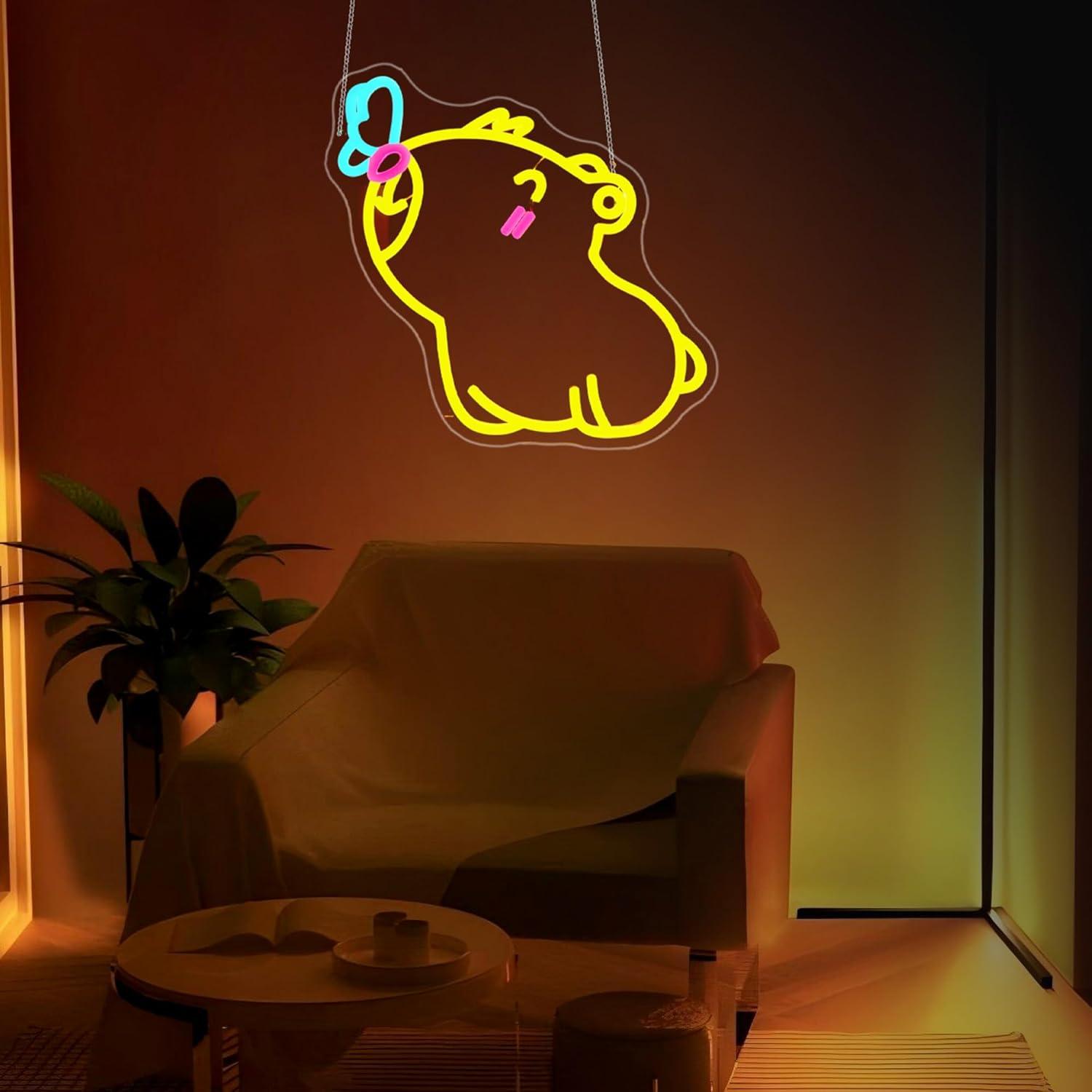 카피바라 네온사인 USB 디밍 가능 LED 네온 조명, - Gaming Accessories Shop 리뷰 및 가격