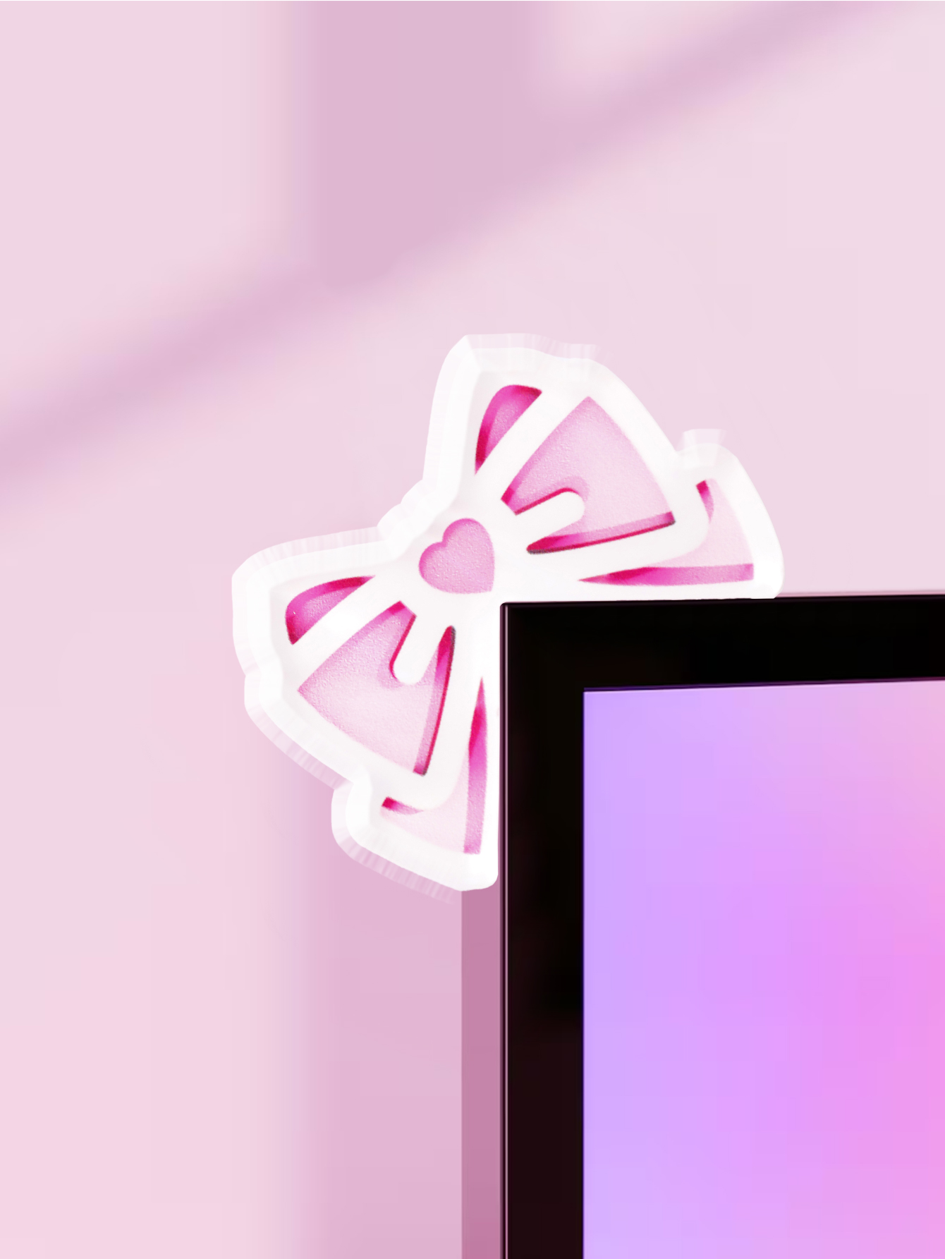 귀여운 리본 모니터 장식 핑크 아크릴 리본 PC 액세서 - Gaming Accessories Pink 리뷰 및 가격